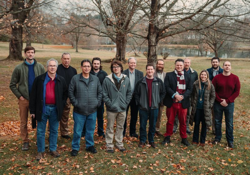 Advanced research computing group stands together outside on fall day